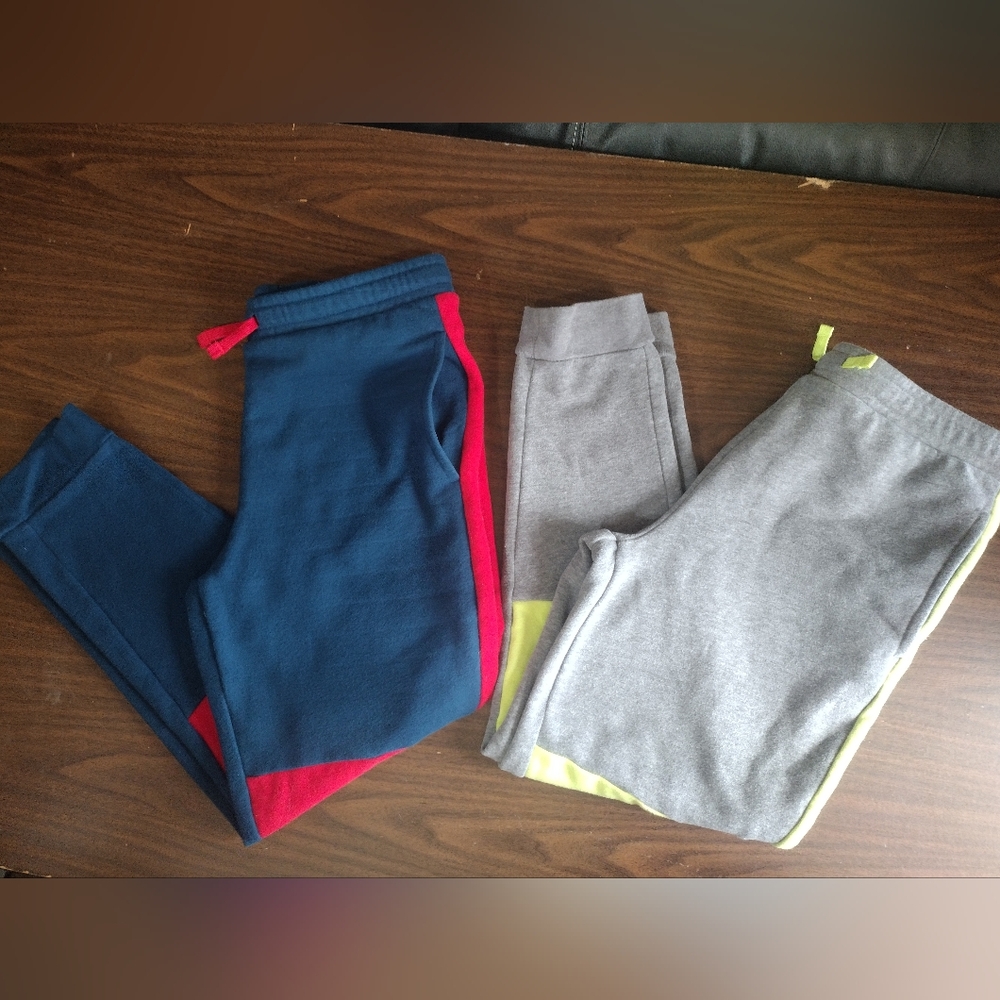 Lot Of 2 Items Tek Gear Kids Sweatpants - Navy/Red, and Gray/Yellow